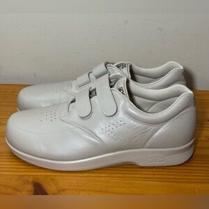 SAS VTO EZ Strap Walking Shoes Bone Beige Leather Mens sz 12 W Wide Orig $215